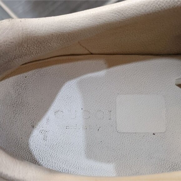 Gucci | Women's Yellow Leather Sneakers With Web G74 - Picture 8 of 16